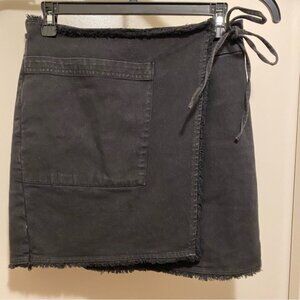 Splendid denim faux wrap skirt